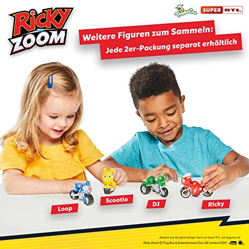 Ricky Zoom T20045 Loop & Scootio - Juego de 2 Figuras de acción de 7,6 cm con Ruedas, Juguetes de Moto para niños y niñas de 3 años +