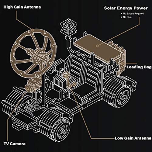 Robotime Solar Powered Stem Toys - Laser Cutting Robot DIY Kits de Modelo de Coche - Rompecabezas de Madera 3D Age 14 3D Puzzles Adult (Moon Buggy)