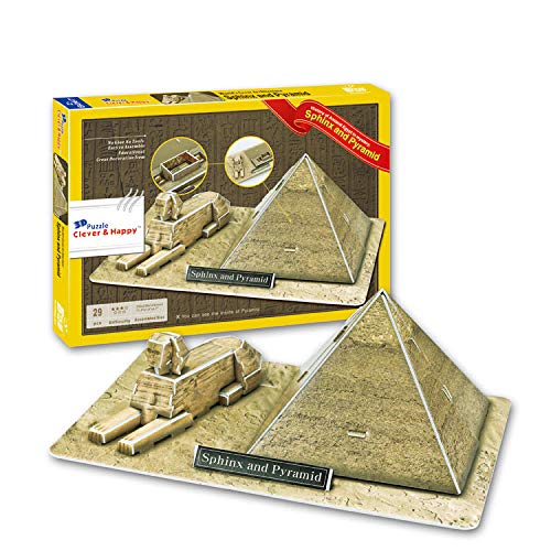 Rompecabezas 3D DIY modelo de construcción de papel de juguete ensamblar juego de trabajo manual esfinge pirámide Egipto Arquitectura regalo de cumpleaños 1 juego