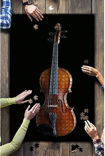 Rompecabezas de madera 1000 piezas de violín en partituras clásicas violín gratis divertido y desafiante rompecabezas de tablero juego juguetes regalo decoración del hogar-rompecabezas7