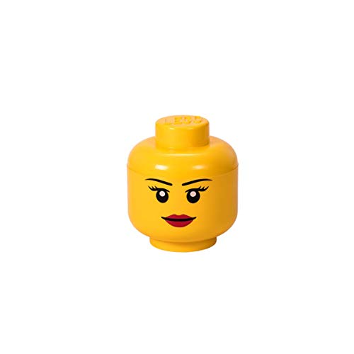 Room Copenhagen-Emblemática cabeza pequeña de LEGO, caja de almacenaje apilable, 2,0 l, amarilla, Niña, color (40311725)