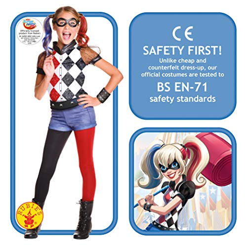 Rubie's 620712 - DC Super Hero Girls Harley Quinn Deluxe, Traje de niño, M (5-7 años)