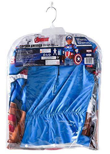 Rubies-Avengers Endgame Captain America Deluxe Costume Top Set Capitan Disfraz, Liso, Color como se Muestra, Normal (G40224)