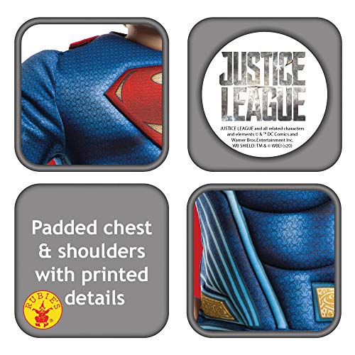 Rubies- Deluxe Superman Disfraz Infantil, Multicolor, L (7-8 años) (640813-L)