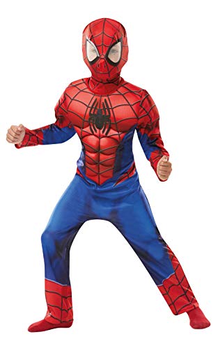 Rubie's Disfraz oficial de Spiderman de Marvel, de lujo, para niños de 7 a 8 años, altura de 128 cm