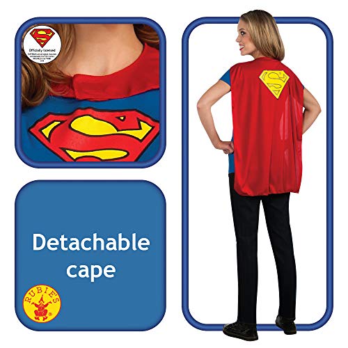 Rubies Juego de camiseta oficial de DC Comic Supergirl, kit de disfraz instantáneo para mujer, camiseta y capa adjunta, talla XL