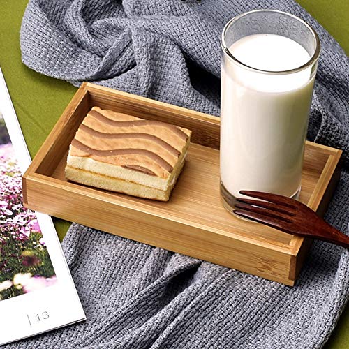 Ruiqas Bandeja de Servir de Bambú Plato de Comida Rectangular de Comida de Té de Fruta Rectangular de Estilo Japonés para Restaurante en Casa