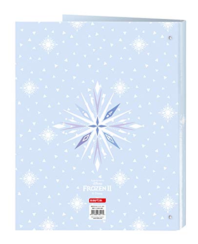 Safta-Frozen Carpeta con Folios 4 Anillas, Color Azul Claro/Plata, (512015067)