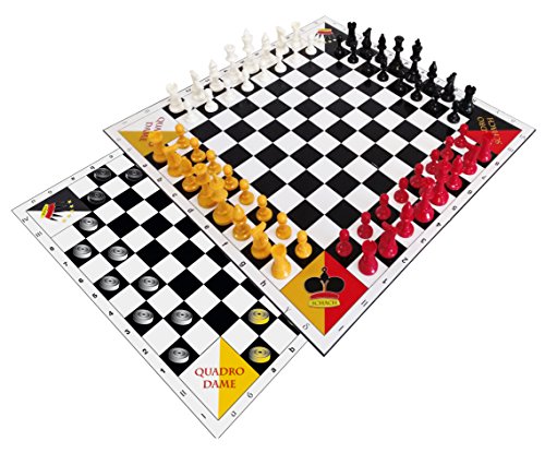 SchachQueen QuadroChess and Checkers - Ajedrez y Damas para 4 personas
