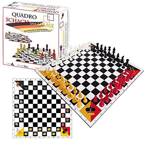 SchachQueen QuadroChess and Checkers - Ajedrez y Damas para 4 personas