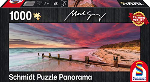 Schmidt Spiele Puzzle Revestimiento P9 K – Mark Gray mccrae Beach, Morning Ton Peninsula, Victoria, Australia, panorámica Puzzle, 1000 Piezas