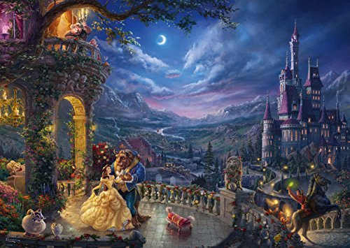 Schmidt Spiele Rompecabezas Marca Modelo 59484 de la línea de La Bella y la Bestia de Disney - Baile a la luz de la Luna