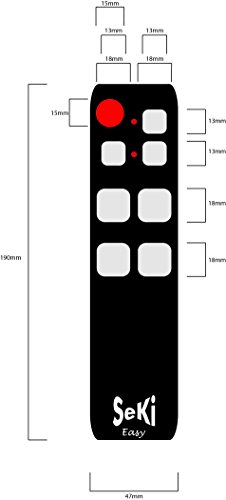 Seki Fácil Negro - Control Remoto se Puede Aprender botón Grande