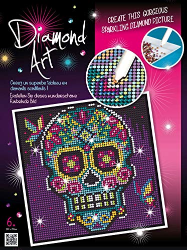 Sequin Art- Kit de Bricolaje para niños, Calavera, CREA Bonitos Coloridos Diamantes Pintados con Abalorios, Multicolor (5013-1611)