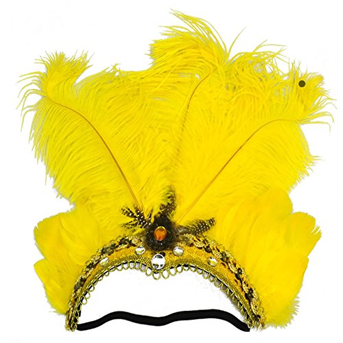 ShiyiUP Tocado de Plumas de Danza del Vientre para Masquerade Amarillo