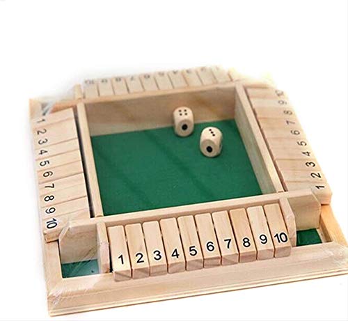 Shut The Box Game, juego de dados de tablero de barra de pub de madera tradicional, juego inteligente para aprender números, estrategia y gestión de riesgos, para reuniones familiares de niños