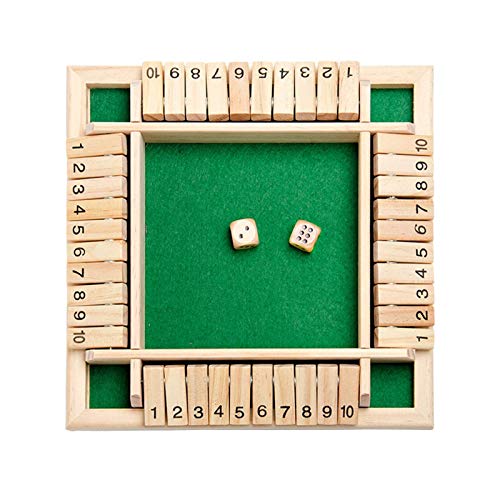 Shut The Box Game, juego de dados de tablero de barra de pub de madera tradicional, juego inteligente para aprender números, estrategia y gestión de riesgos, para reuniones familiares de niños