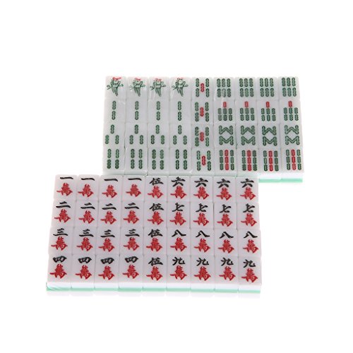 siwetg Mini 144 Mahjong Set Mah Jong mesa tradicional juego de viaje plegable