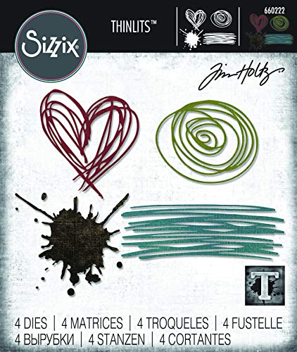 Sizzix Thinlits Troqueles 4PK Scribbles & Splat