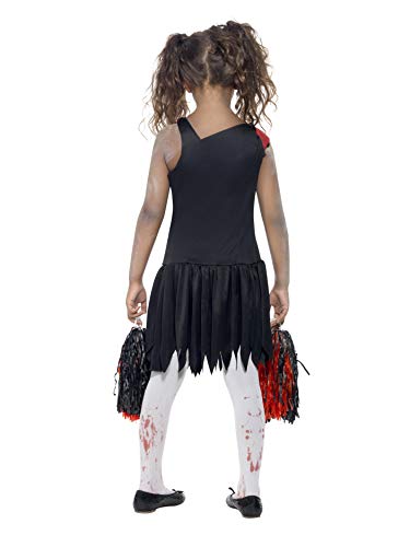 Smiffy'S 43023L Disfraz De Animadora Zombi Con Vestido Con Manchas De Sangre, Rojo / Negro, L - Edad 10-12 Años
