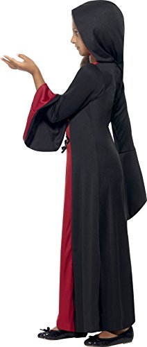 Smiffy'S 43031S Disfraz De Vampiresa Con Vestido Y Capucha Lazada, Rojo / Negro, S - Edad 4-6 Años