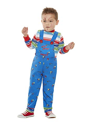 Smiffys 61027T1 - Disfraz de Chucky con licencia oficial, para niños, color azul, para niños de 1 a 2 años