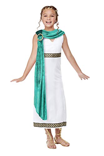 Smiffys 71013S - Disfraz de imperio romano para niñas, color blanco, S - Edad 4-6 años