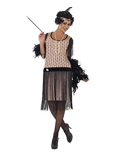 Smiffy's Smiffys-28820L Disfraz de chica Coco a la moda de los años 20, vestido, boquilla, collar y adorno para el pelo, Color rosado, L - EU Tamaño 44-46 28820L