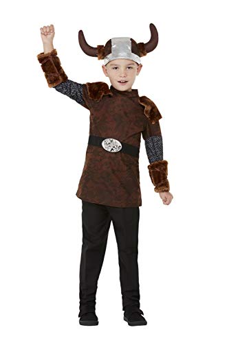Smiffys Viking Barbarian Costume Disfraz de bárbaro, color marrón, S-4-6 Years (71010S)