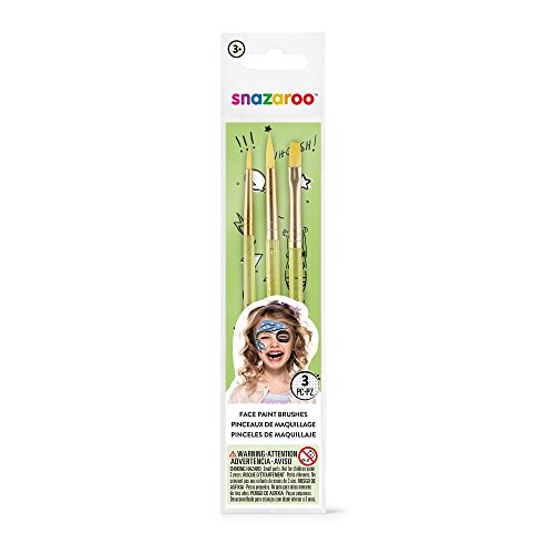 Snazaroo pinceles para pintura facial, color verde, Set de 3 (Colart 40500)