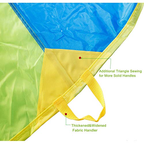 Sonyabecca paracaídas Juego de 6 metros con 16 mangos