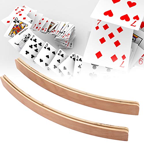 Soporte de madera para naipes, bandeja, organizador, soporte curvo, para tarjetas, bandejas para manos libres, para todas las edades, para jugar a las cartas Bridge Canasta