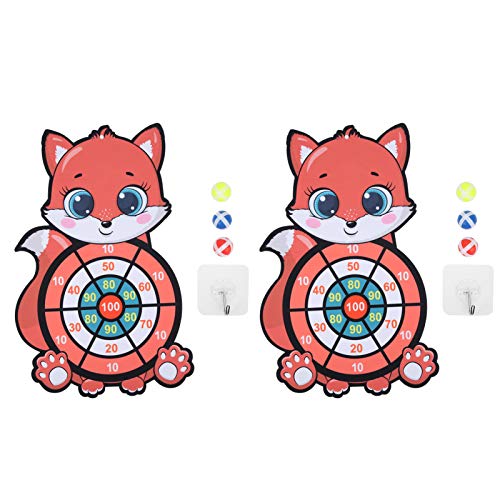 Sora Animal Dart Boad, Tablero de Dardos de Dibujos Animados, Aprox. 45 x 34 cm sin contaminación para Pared para niñas niños(Fox Sticking Target)