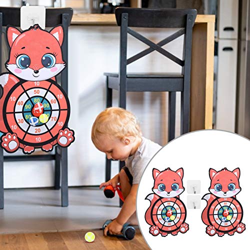 Sora Animal Dart Boad, Tablero de Dardos de Dibujos Animados, Aprox. 45 x 34 cm sin contaminación para Pared para niñas niños(Fox Sticking Target)