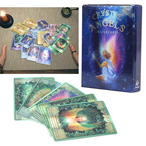 Sorandy Exquisitos 44 Juegos Cartas del Tarot, Tarot ángel de Cristal con Holograma con Efecto Flash, Adecuado para Principiantes y Lectores Experimentados para la Fiesta Amigos la Familia