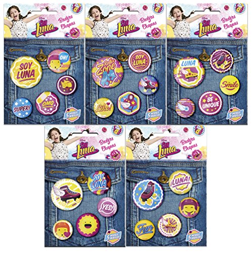 Soy Luna - Pack de 5 chapas y Pins (Kids WDSL129)