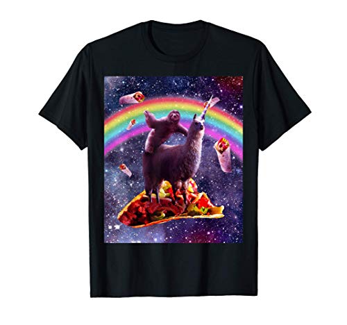 Space Sloth Riding Llama Unicornio - Taco & Burrito Camiseta