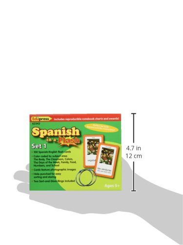 Spanish in a Flash Cards Set 1 by Edupress (English Manual)