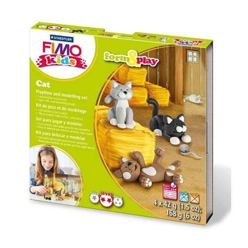STAEDTLER 8034 16 LZ Fimo Kids Cat Form and Play Set