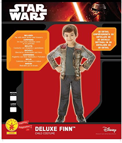 Star Wars - Disfraz de Finn Deluxe para niños, infantil talla 7-8 años (Rubie's 620258-L)