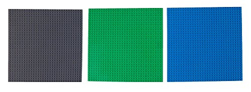Strictly Briks Pack de 6 Bases para Construir - Compatible con Todas Las Grandes Marcas - 25,4 x 25,4 cm - Verde, Azul