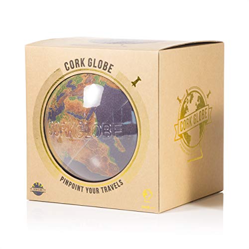 SUCK UK Multicolor Globo Terráqueo Grande | Bola del Mundo De Corcho Diseño Decoración del Hogar, 30x25x25 cm
