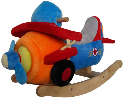 Sweety Toys - Balancín (tejido suave de peluche, resistente, con sonido), diseño de avión