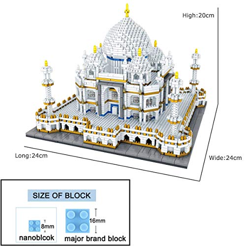 Taj Mahal World Famous Landmark 3900 + pcs Nano Mini Kits de Bloques de construcción de construcción de niños de Bricolaje Educativo Regalos de Juguete