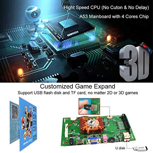 TANCEQI 3D Pandora Box 18S Console Juegos Clásicos Consola De Videojuegos, 2 Joystick Partes De La Fuente De Alimentación HDMI Y VGA Y Salida USB