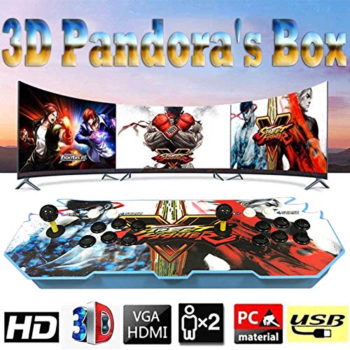 TANCEQI 3D Pandora Box 18S Console Juegos Clásicos Consola De Videojuegos, 2 Joystick Partes De La Fuente De Alimentación HDMI Y VGA Y Salida USB