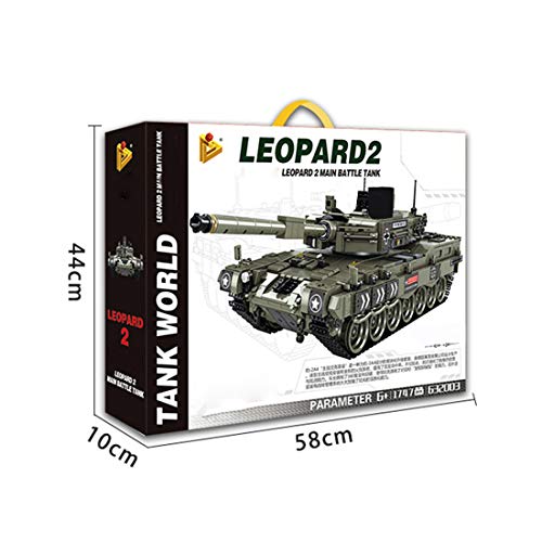 Tanques Militares Modelo de Bloques de Construcción, ColiCor 1747pcs WW2 German Leopard 2 Tanque Modelo, Juguetes del Tanque del Ejército para niños y Adultos, Compatible con Lego