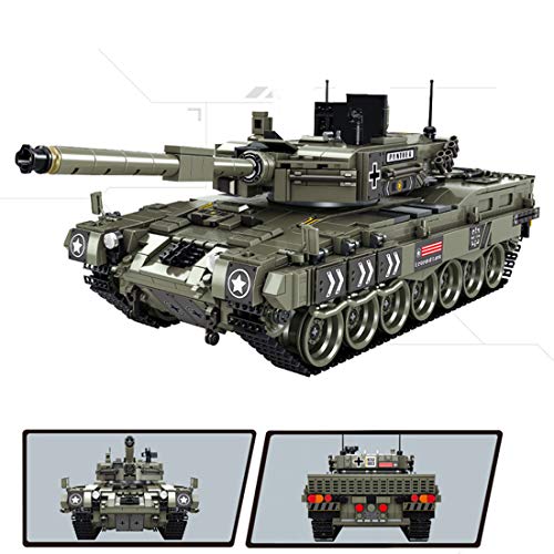 Tanques Militares Modelo de Bloques de Construcción, ColiCor 1747pcs WW2 German Leopard 2 Tanque Modelo, Juguetes del Tanque del Ejército para niños y Adultos, Compatible con Lego