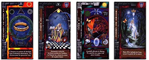 Tarot El Señor de los Anillos – Juego de 78 tarjetas – Tarjetas de visión con explicación de 78 hojas (libro en FR) – Juego de Tarot Divinatorio para descubrir