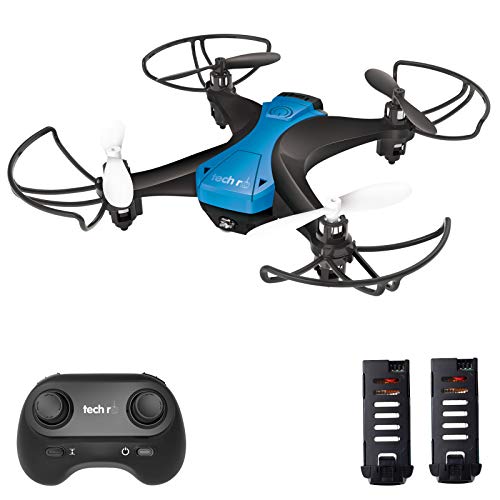 tech rc Mini Drone Fácil de Volar con Dos Baterías Función de Despegue / Aterrizaje de un Botón, Modo sin Cabeza Protectores 3D Flip 360 ° Buen Regalo para Niños y Principiantes